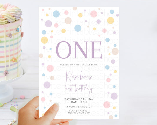 Editable Pastel Birthday Invitation Pastel Confetti Birthday Invitation Bubb