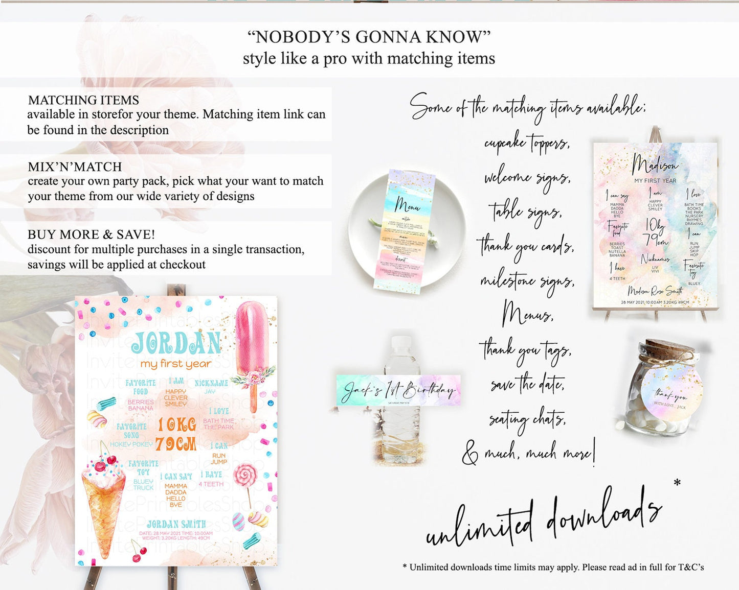 Ice Cream First Birthday Milestone Board Sweet One Milestone Poster Heres The Scoop Pastel Candy Sign First Birthday Welcome Sign D10554
