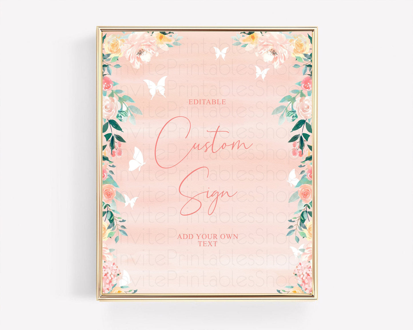 Wildflower Floral Table Sign Decor Secret Garden Sign Template Pastel Floral Garden Party Boho Flowers Birthday Baby Shower Wedding D10245