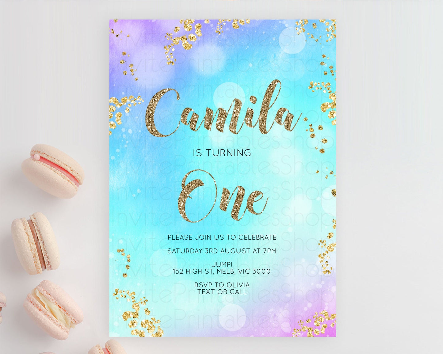 Mermaid Birthday Invitation Mermaid Invitation Rainbow Fish Under The Sea Colorful Pastel Mermaid Pool Party 2nd 1st First Birthday D10573