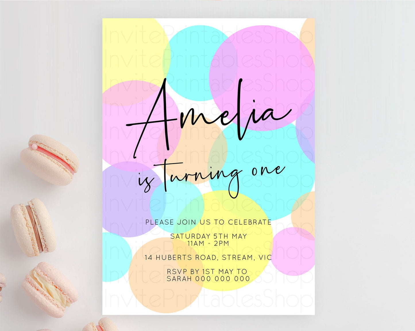 Editable Pastel Birthday Invitation Pastel Confetti Birthday Invitation Bubb