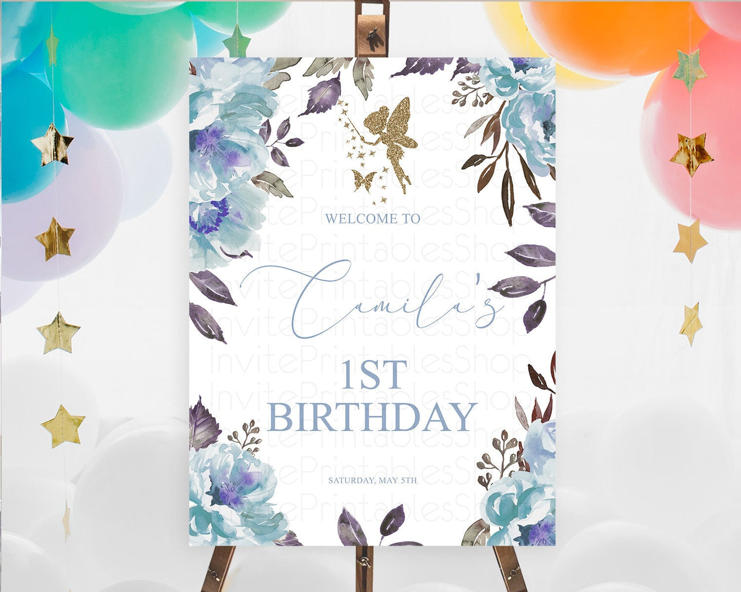 Fairy Welcome Sign Fairy Welcome Board Enchanted Garden Pastel Floral Butterfly Decor Secret Garden First Birthday Welcome Sign D10728