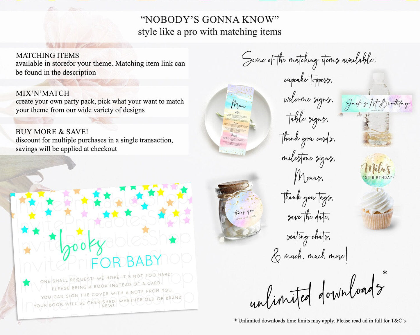 Pastel Star Books For Baby Card Shooting Star Book Insert Twinkle Little Star Book Card Rainbow Confetti Guests Book Poem Request D10397