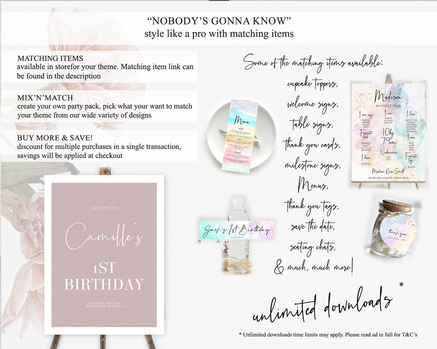 Pink Welcome Sign Plain Pink Welcome Board Minimalist Pastel Pink Welcome Poster Modern Pink First Birthday Welcome Sign D10936