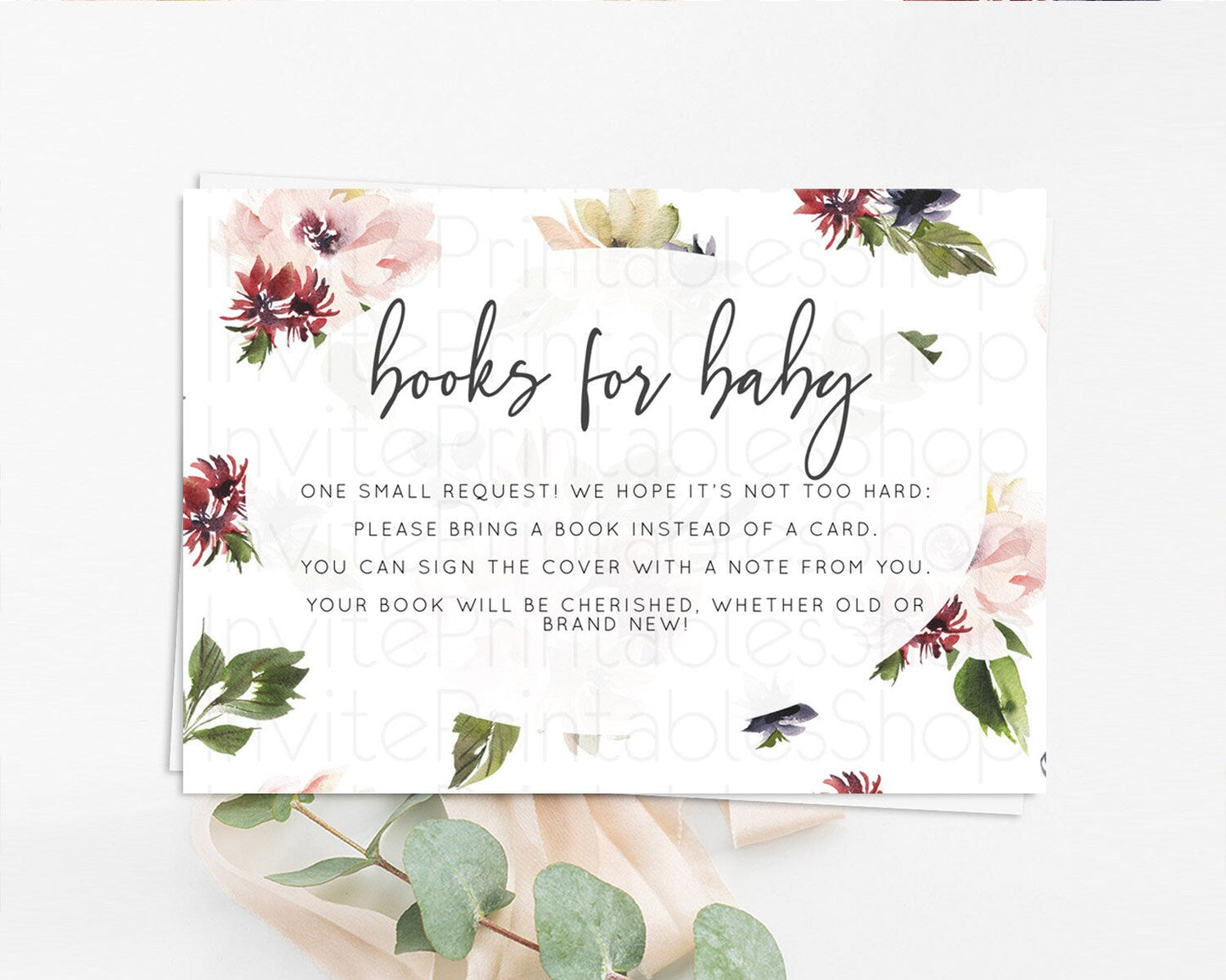 Secret Garden Books For Baby Card Boho Wildflower Book Insert Pastel Flower Garden Baby Shower Card Flower Guests Book Poem Request D10538