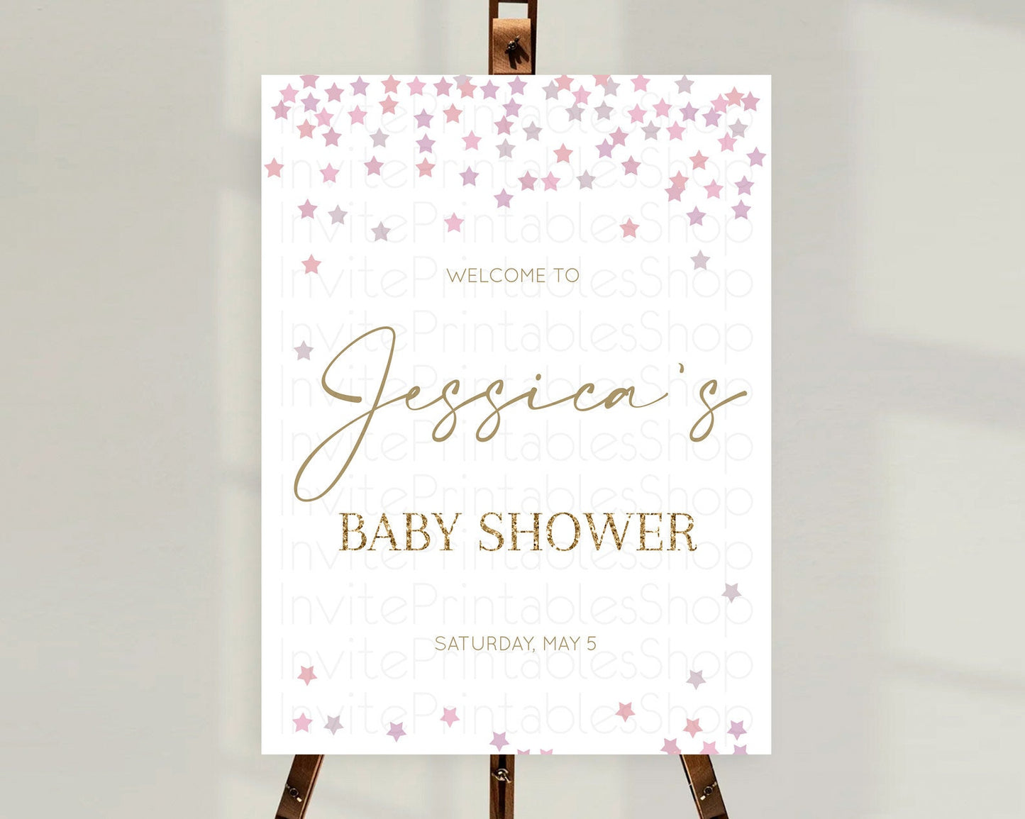 Star Baby Shower Welcome Board Pastel Stars Welcome Sign Shooting Star Rainbow Colorful Confetti Twinkle Little Star Welcome Sign D10344