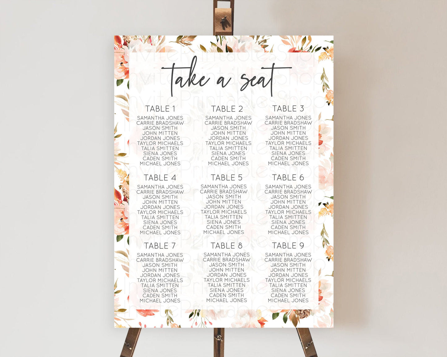 Secret Garden Seating Chart Wildflower Seating Chart Pastel Flowers Seating Chart Enchanted Garden Boho Floral Take A Seat Décor D10540