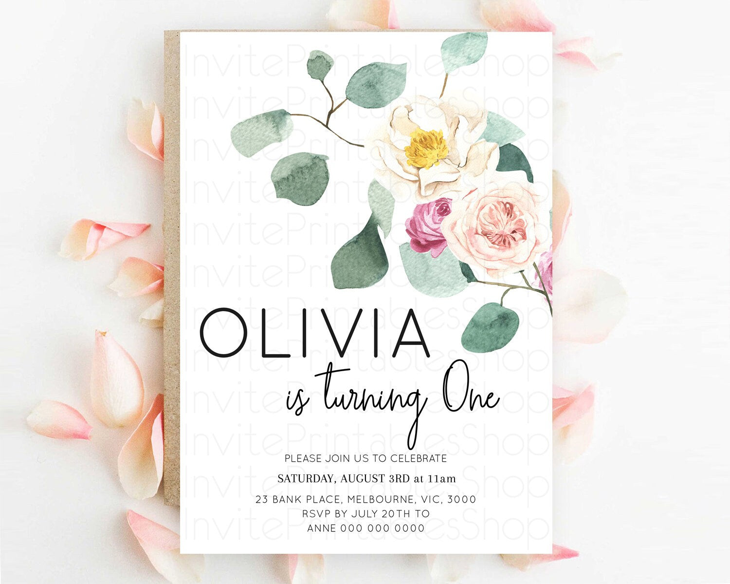 Editable Secret Garden Invitation Wildflower Birthday Invitation Pastel Flow