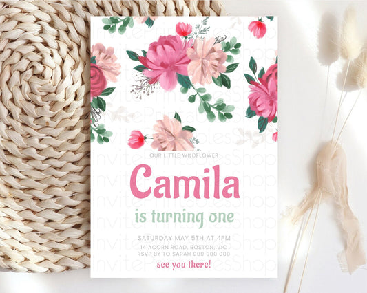 Editable Secret Garden Invitation Wildflower Birthday Invitation Pastel Flow