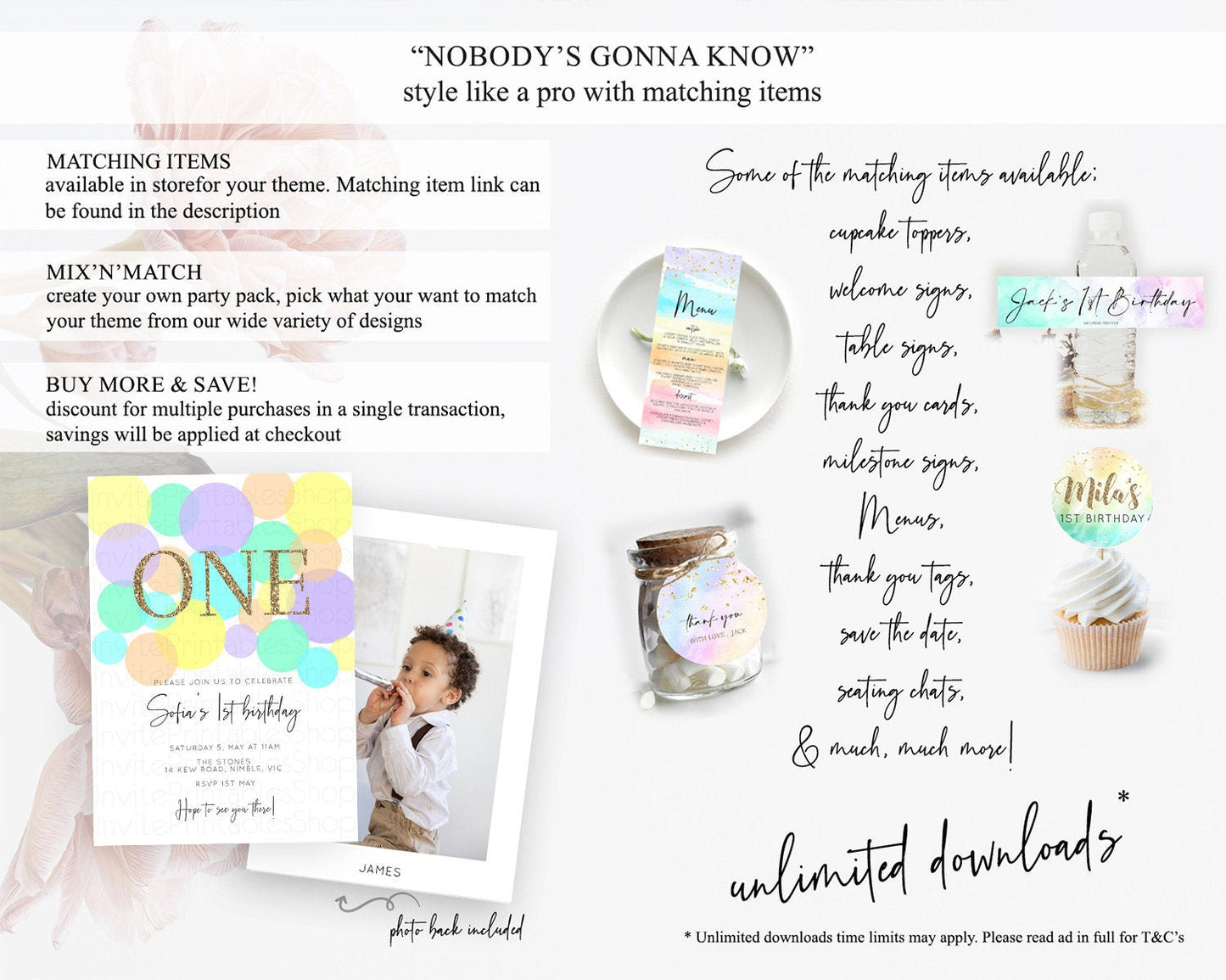 Pastel Birthday Invitation Pastel Confetti Birthday Invitation Bubbles Invitation Colorful Rainbow Confetti 2nd 1st First Birthday D10415