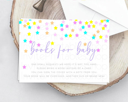 Editable Pastel Star Books For Baby Card Shooting Star Book Insert Twinkle L