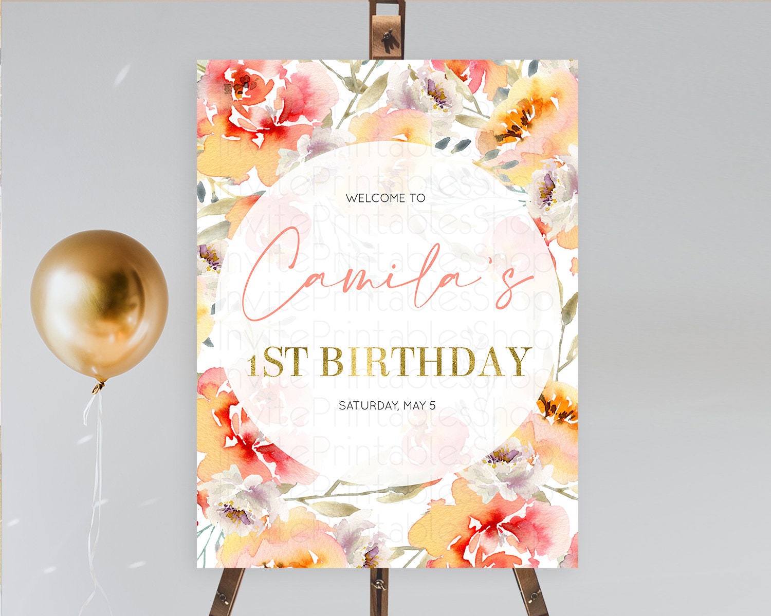 Editable Secret Garden Welcome Sign Wildflower Welcome Board Pastel Flower G