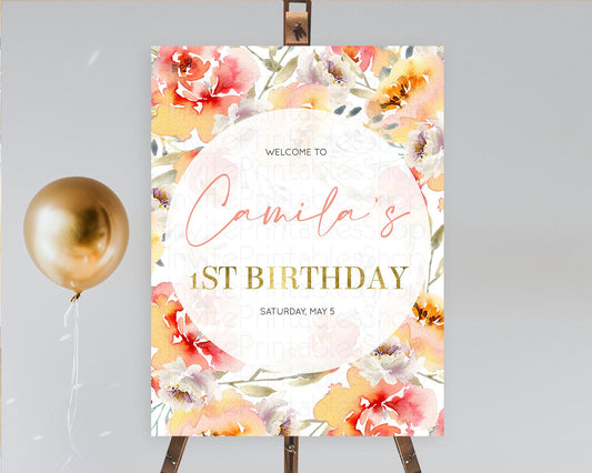 Editable Secret Garden Welcome Sign Wildflower Welcome Board Pastel Flower G