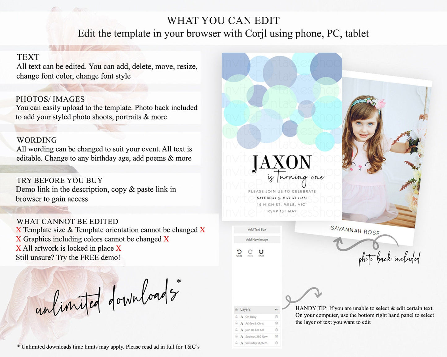 Pastel Birthday Invitation Blue Confetti Birthday Invitation Confetti Birthday Invitation Bubbles Invitation 2nd 1st First Birthday 100208
