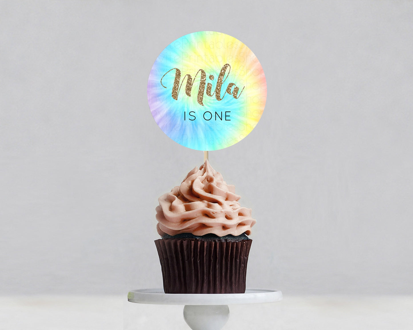 Tie Dye Cupcake Toppers Rainbow Tie Dye Cupcake Toppers Rainbow Colorful Cupcake Toppers Tie Dye Pastel Rainbow Party Cupcake Decor D10580