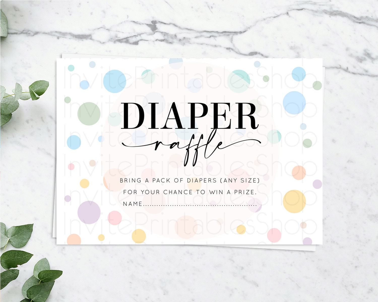 Editable Rainbow Diaper Raffle Card Pastel Sprinkles Diaper Raffle Insert Ra