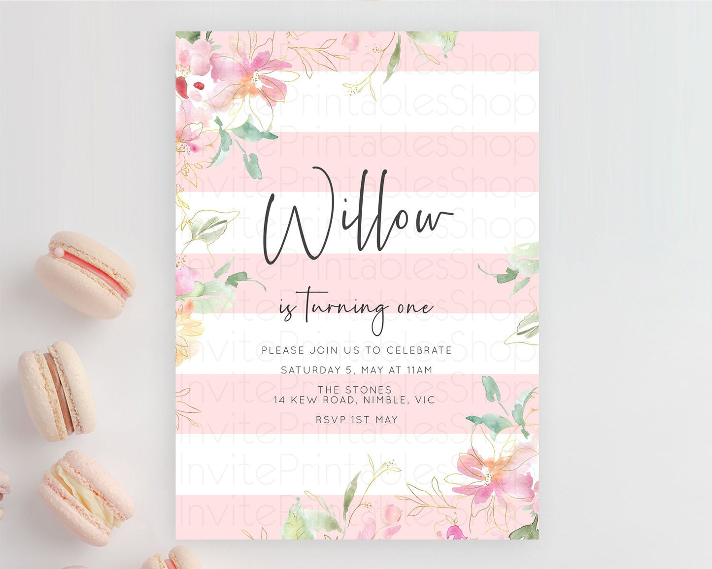 Secret Garden Invitation Wildflower Birthday Invitation Pastel Flowers Invite Enchanted Garden Boho Floral 3rd 2nd First Birthday D10300