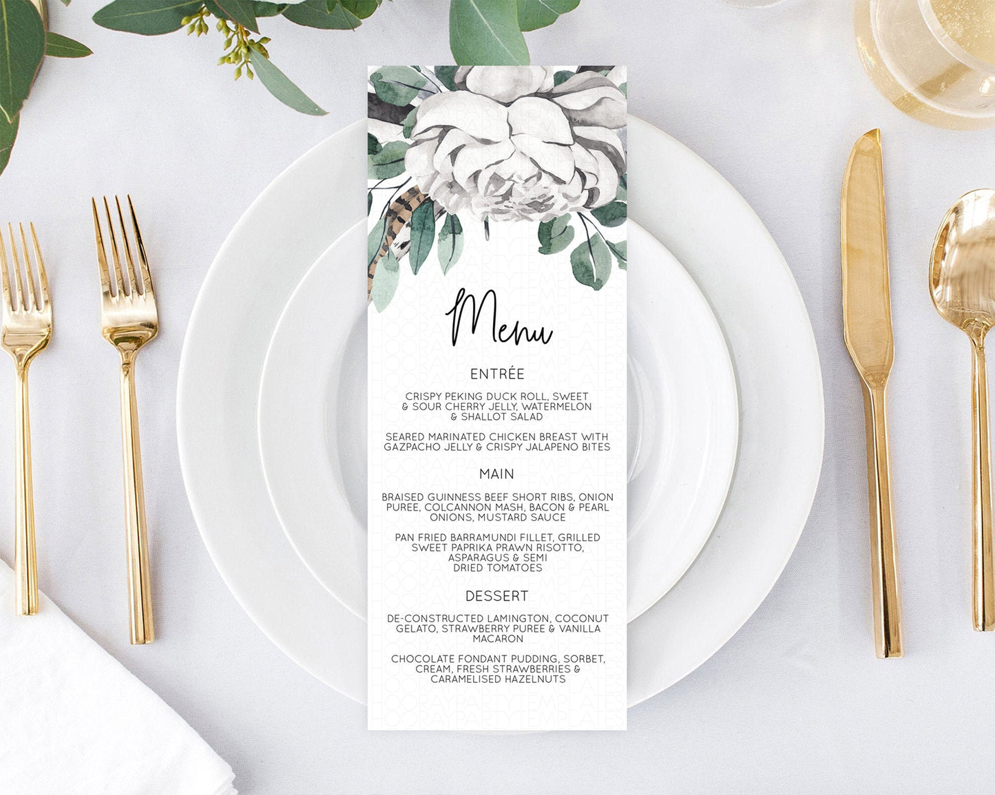 Editable Secret Garden Menu Wildflower Menu Template Pastel Flower Garden Ta