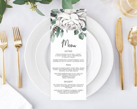 Editable Secret Garden Menu Wildflower Menu Template Pastel Flower Garden Ta