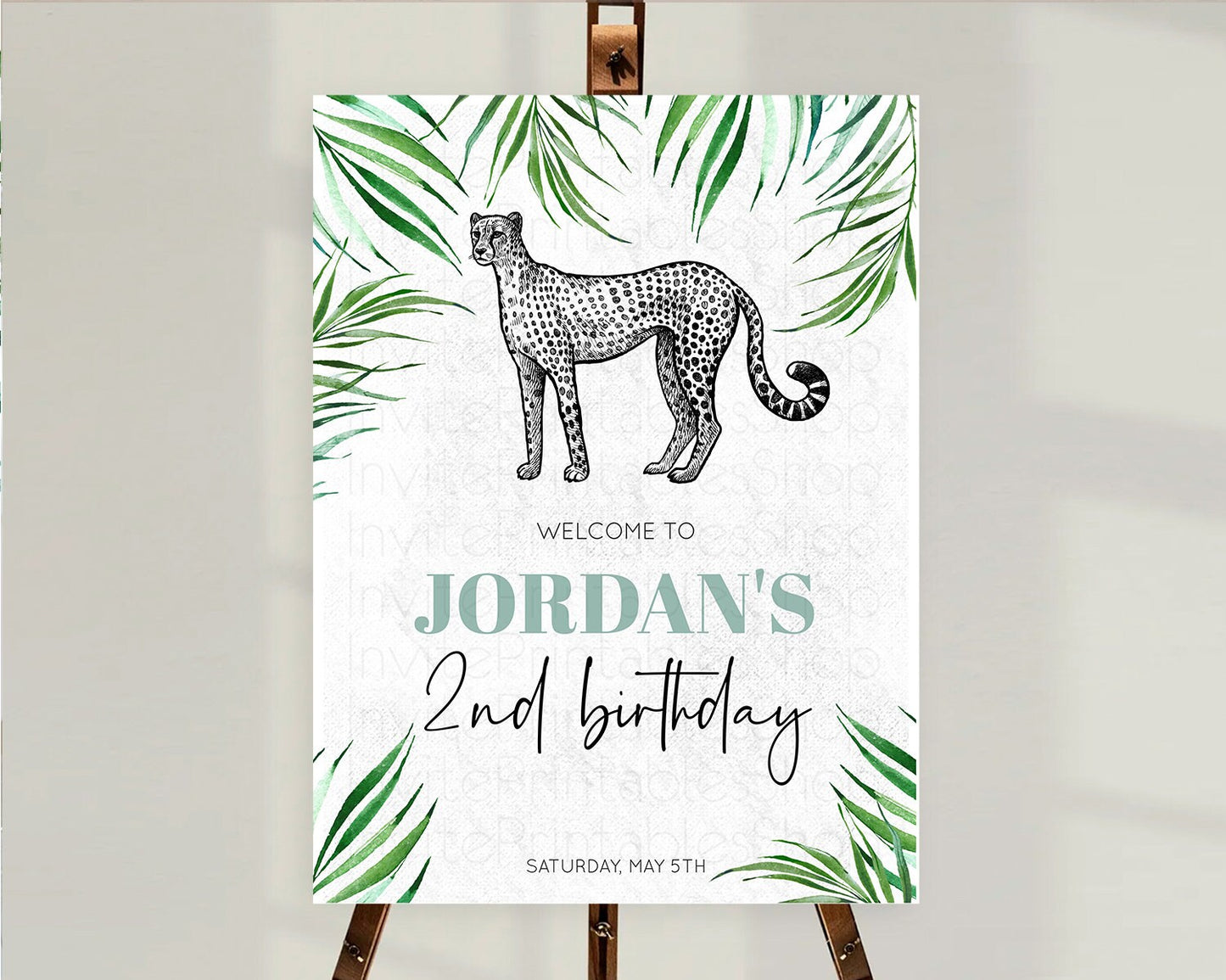 Cheetah Welcome Sign Cheetah Welcome Board Cheetah Party Welcome Poster Safari Adventure Decor Cheetah First Birthday Welcome Sign D10849