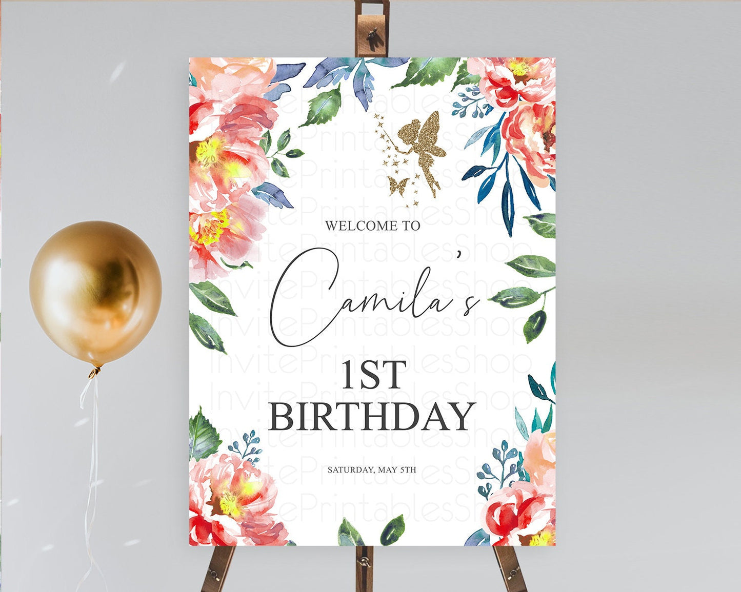 Fairy Welcome Sign Fairy Welcome Board Enchanted Garden Pastel Floral Butterfly Decor Secret Garden First Birthday Welcome Sign D10752