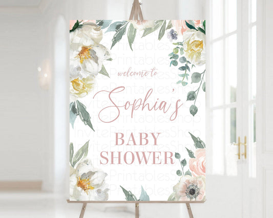 Editable Secret Garden Baby Shower Welcome Sign Wildflower Welcome Board Pas
