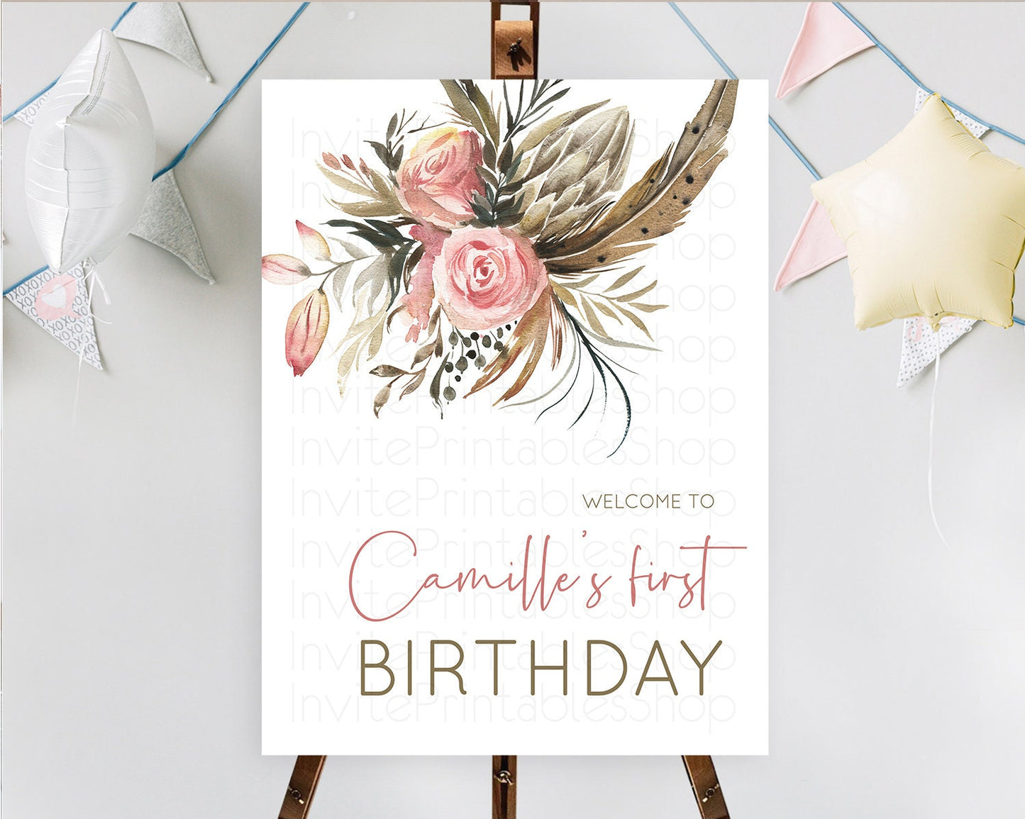Editable Secret Garden Welcome Sign Wildflower Welcome Board Pastel Flower G