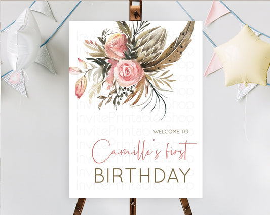 Editable Secret Garden Welcome Sign Wildflower Welcome Board Pastel Flower G
