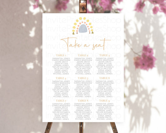 Editable Pastel Rainbow Seating Chart Boho Rainbow Seating Chart Rainbow Sea