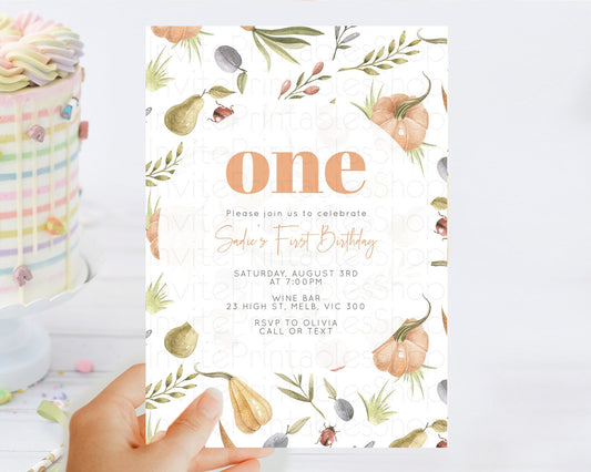 Editable Pumpkin Invitation Pear Invitation Ladybug Invitation Plum Invitati