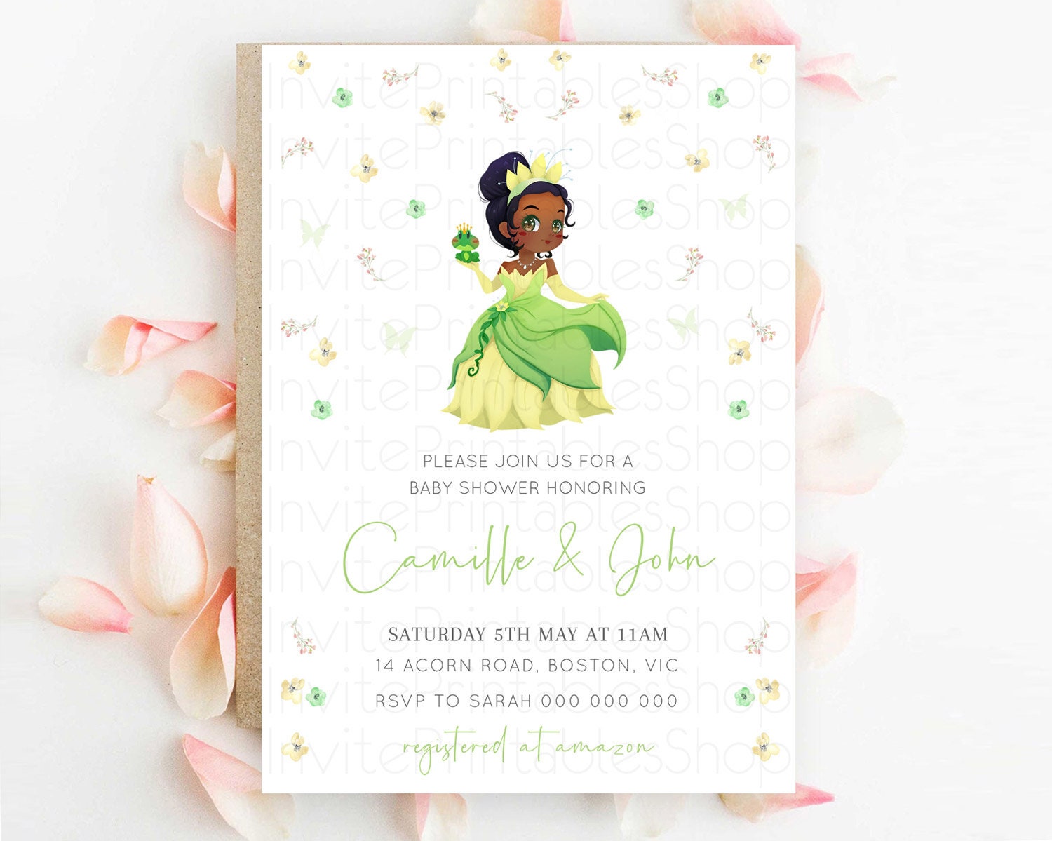 Editable Pastel Princess Baby Shower Invitation Floral Castle Invitation Roy