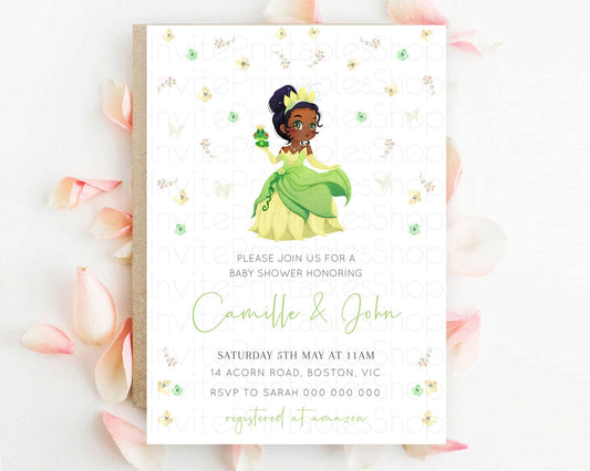 Editable Pastel Princess Baby Shower Invitation Floral Castle Invitation Roy