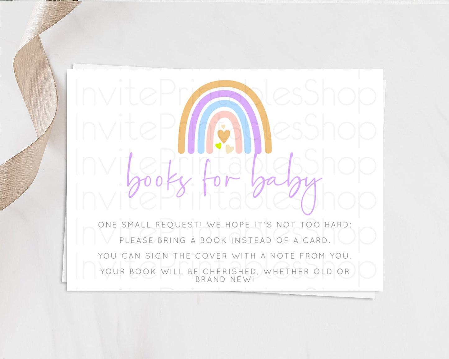 Pastel Rainbow Books For Baby Card Boho Rainbow Book Insert Boho Rainbow Book Card Pastel Watercolor Baby Shower Book Poem Request D10238