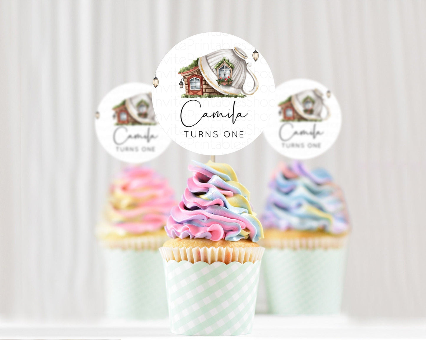 Fairy Cupcake Toppers Pastel Fairy Cupcake Toppers Fairy Floral Garden Cupcake Topper Enchanted Garden Floral Butterfly Party Decor D10851