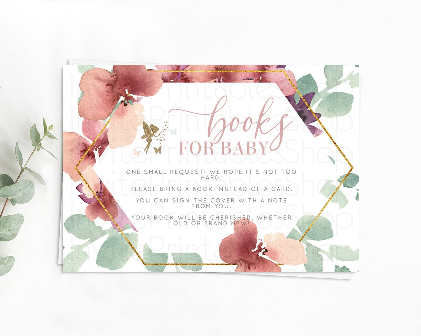 Fairy Books For Baby Card Fairy Book Insert Enchanted Garden Fairy Book Card Pastel Floral Butterfly Cards Secret Garden Book Poem D10460