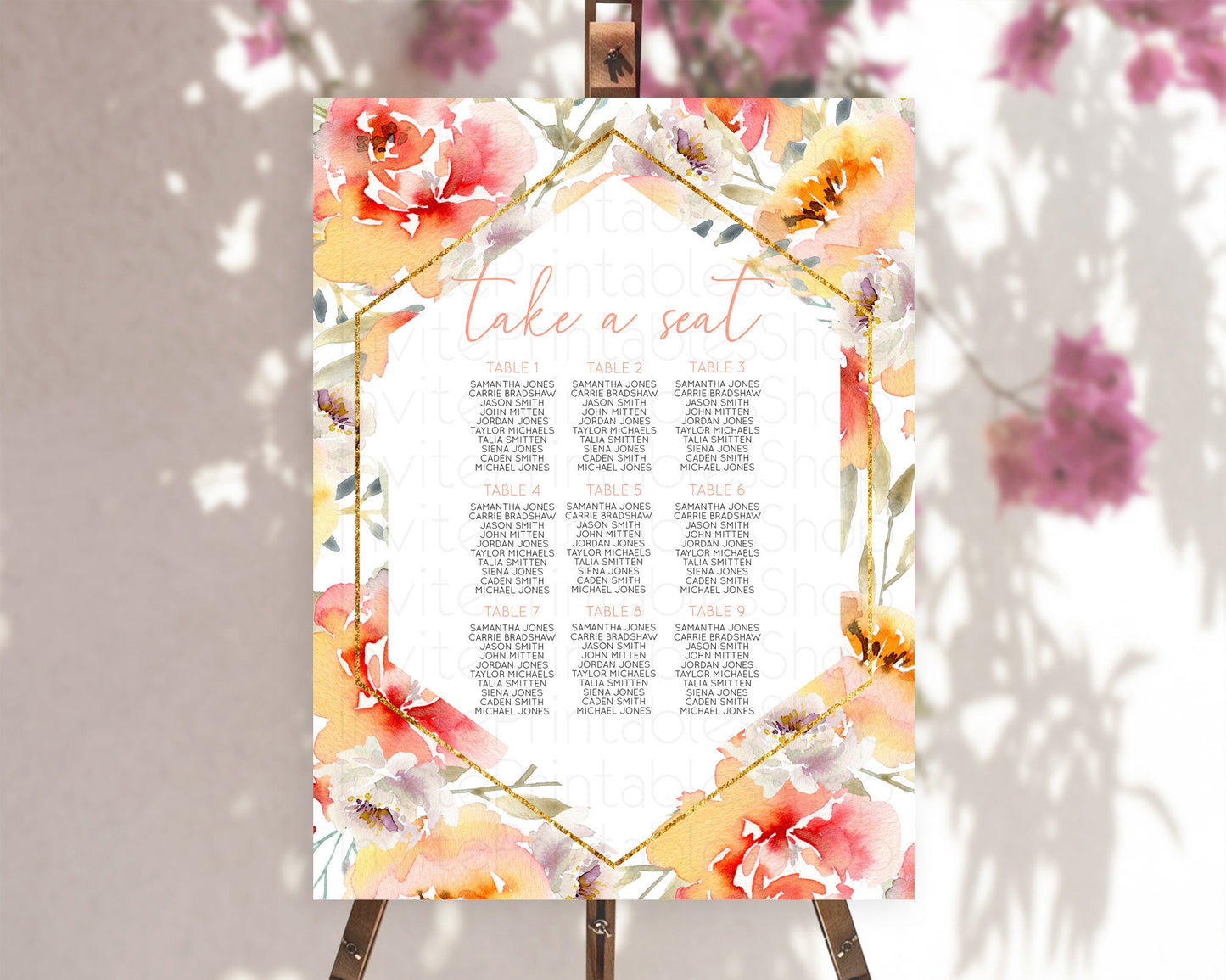 Secret Garden Seating Chart Wildflower Seating Chart Pastel Flowers Seating Chart Enchanted Garden Boho Floral Take A Seat Décor D10791