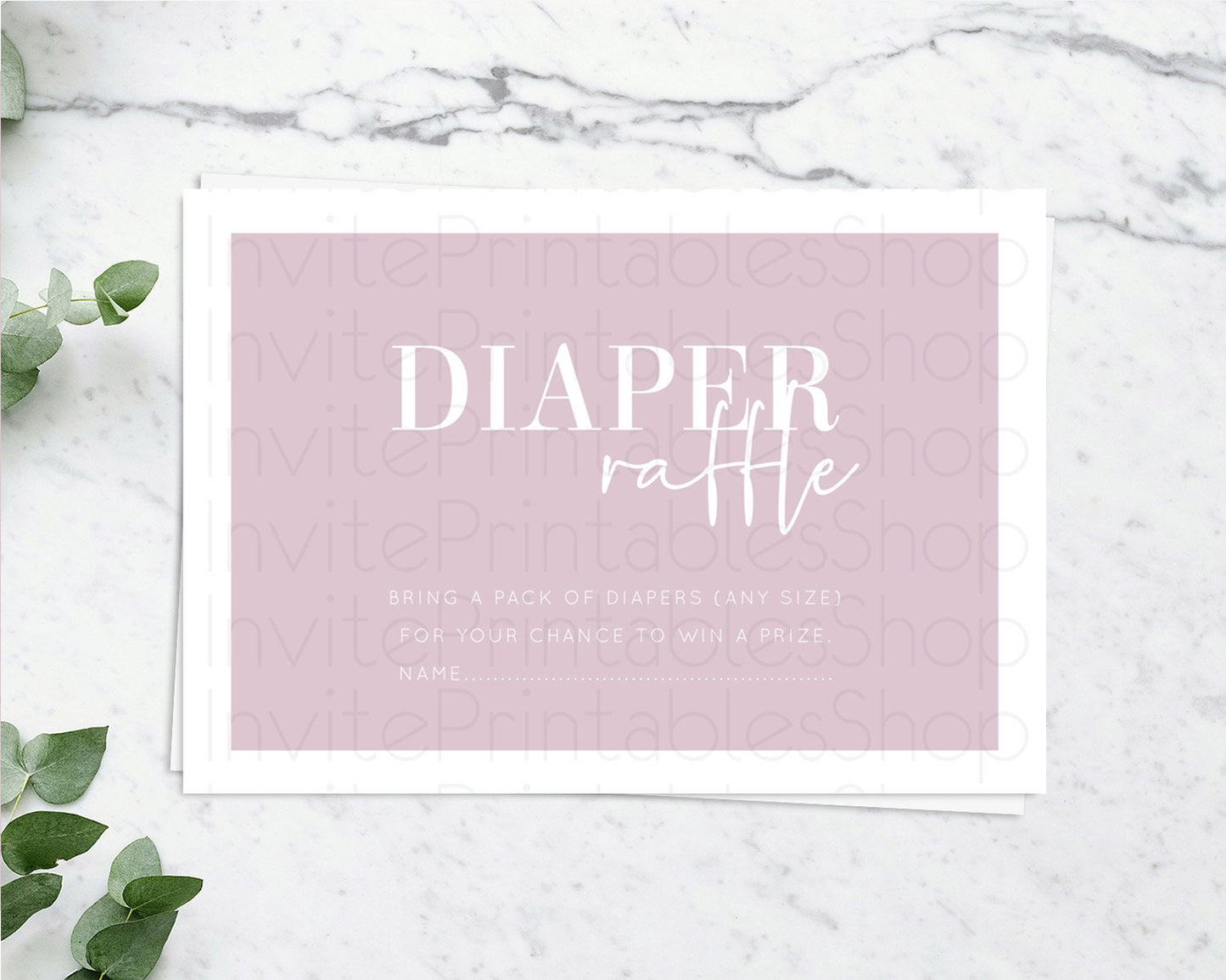 Pink Diaper Raffle Card Plain Pink Diaper Raffle Insert Minimalist Pastel Pink Diaper Ticket Pink Simple Baby Shower Raffle Game D10940