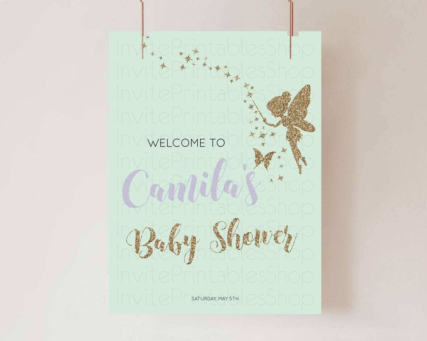 Fairy Baby Shower Welcome Sign Fairy Welcome Board Enchanted Garden Pastel Floral Butterfly Decor Secret Garden Fairy Welcome Sign D10908