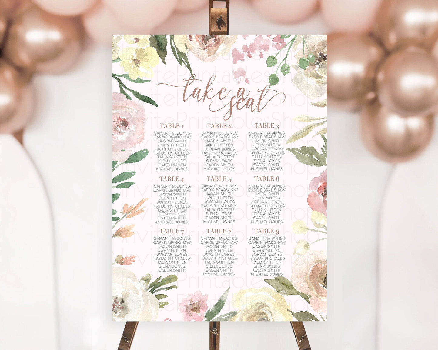 Secret Garden Seating Chart Wildflower Seating Chart Pastel Flowers Seating Chart Enchanted Garden Boho Floral Take A Seat Decor D10192