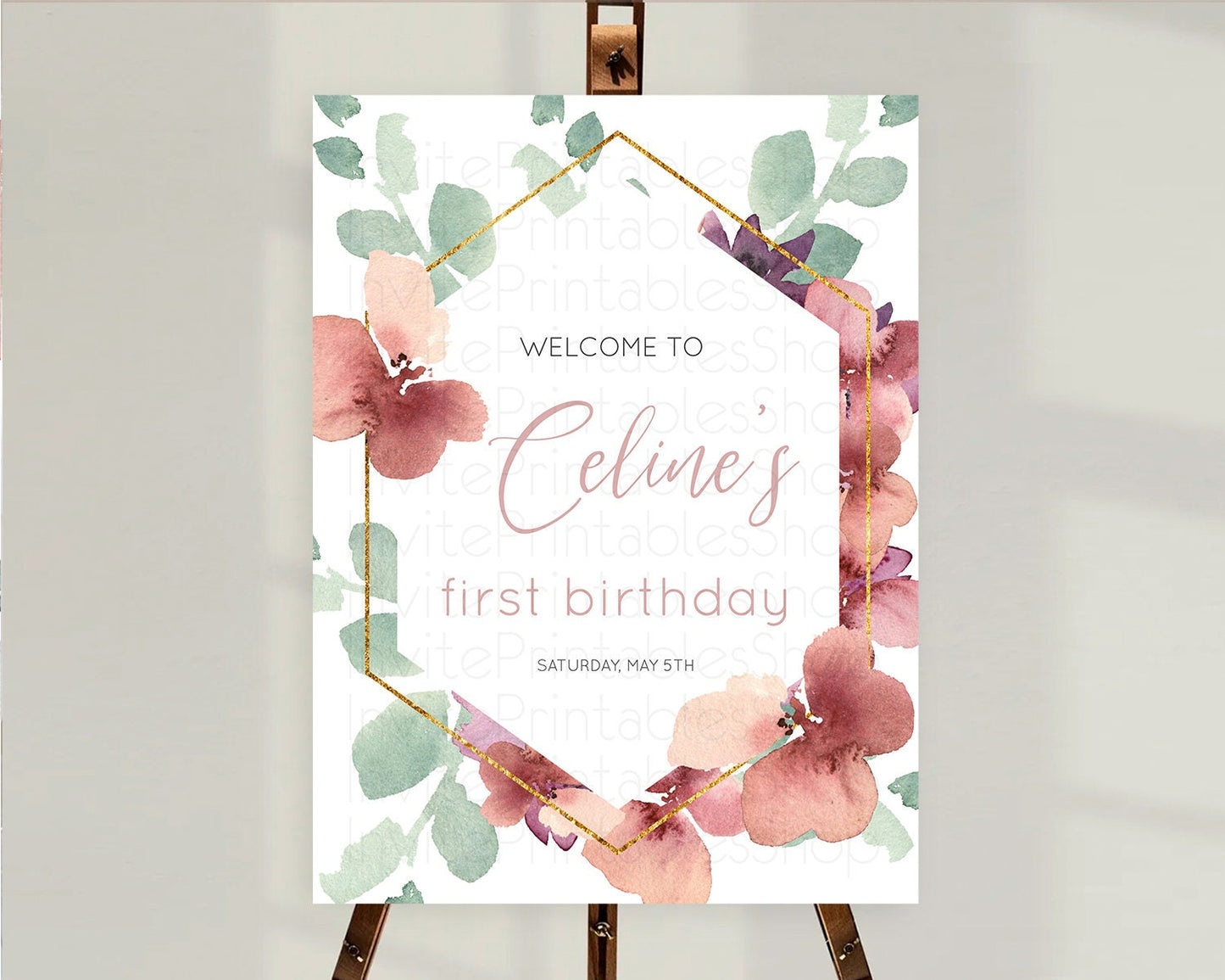 Secret Garden Welcome Sign Wildflower Welcome Board Pastel Flower Garden Welcome Poster Boho Wildflower First Birthday Welcome Sign D10964