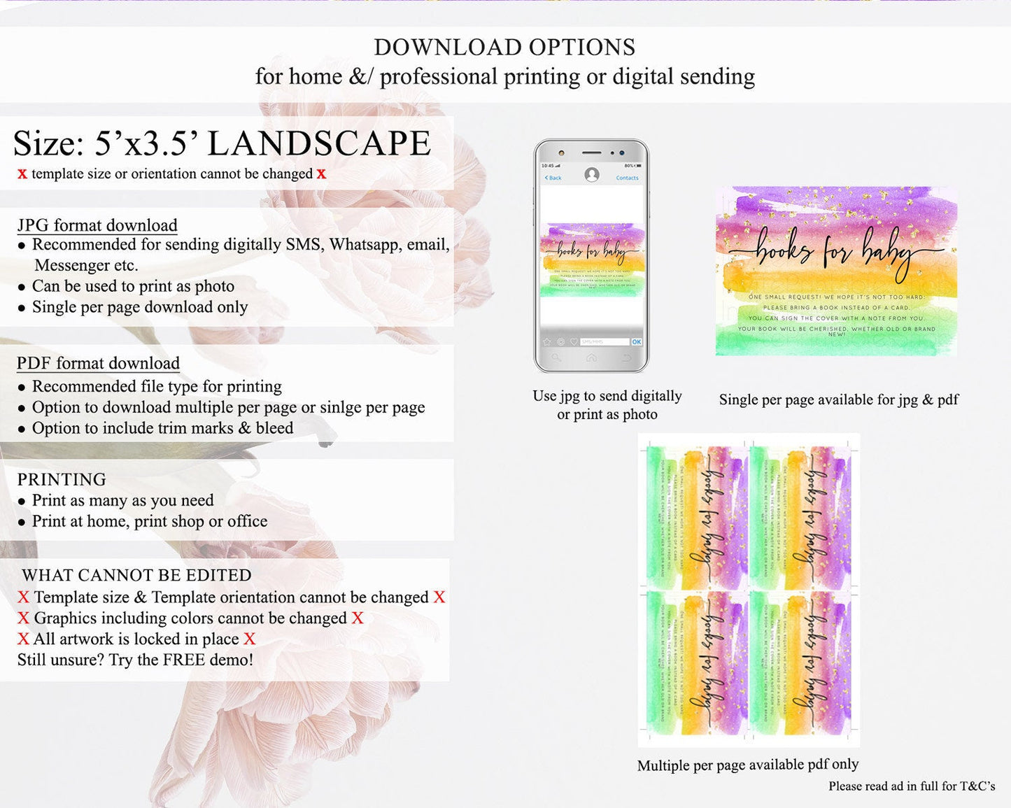 Pastel Books For Baby Card Pastel Rainbow Book Insert Colorful Ombre Watercolor Book Card Confetti Glitter Baby Book Poem Request D10524