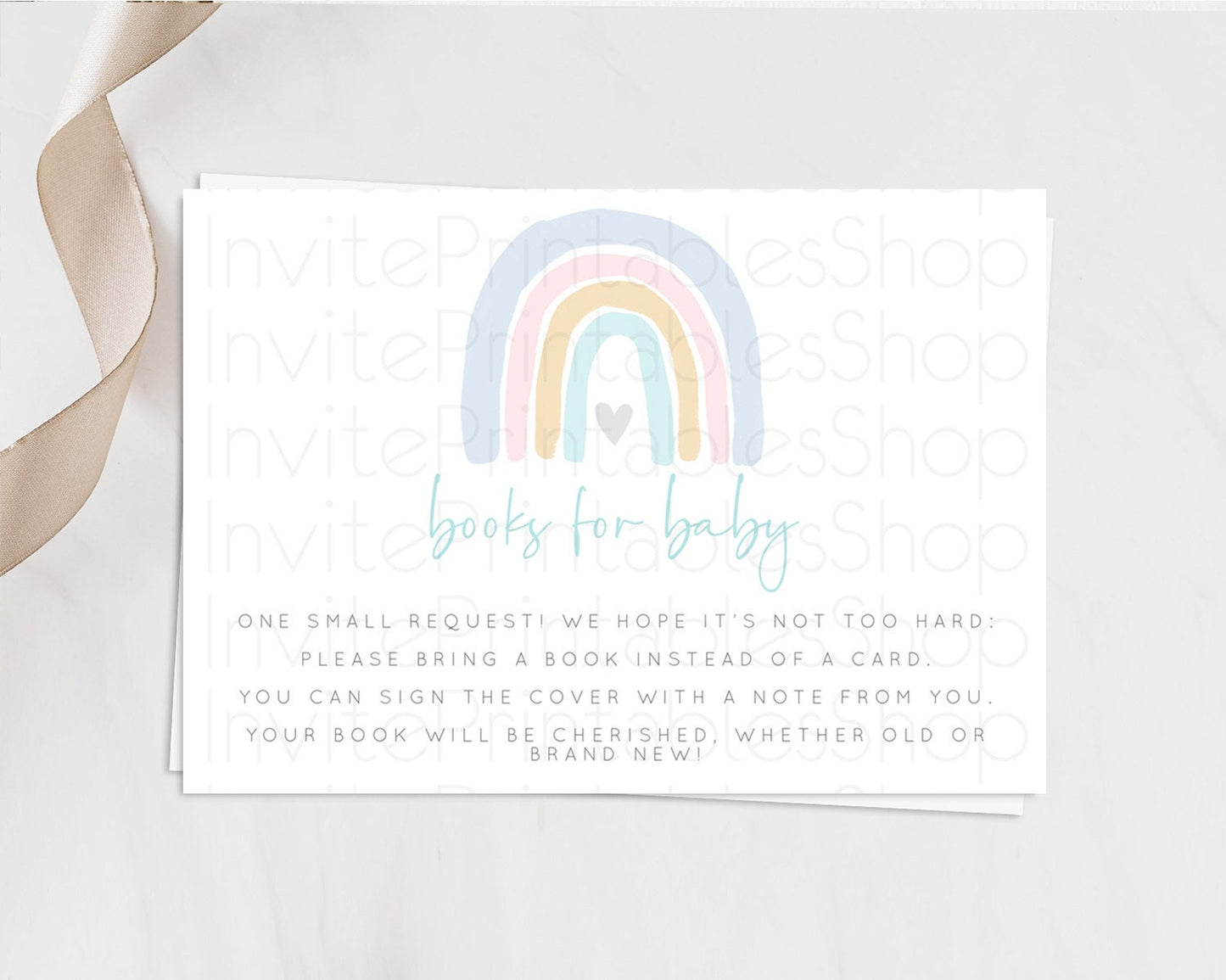 Pastel Rainbow Books For Baby Card Boho Rainbow Book Insert Boho Rainbow Book Card Pastel Watercolor Baby Shower Book Poem Request D10214