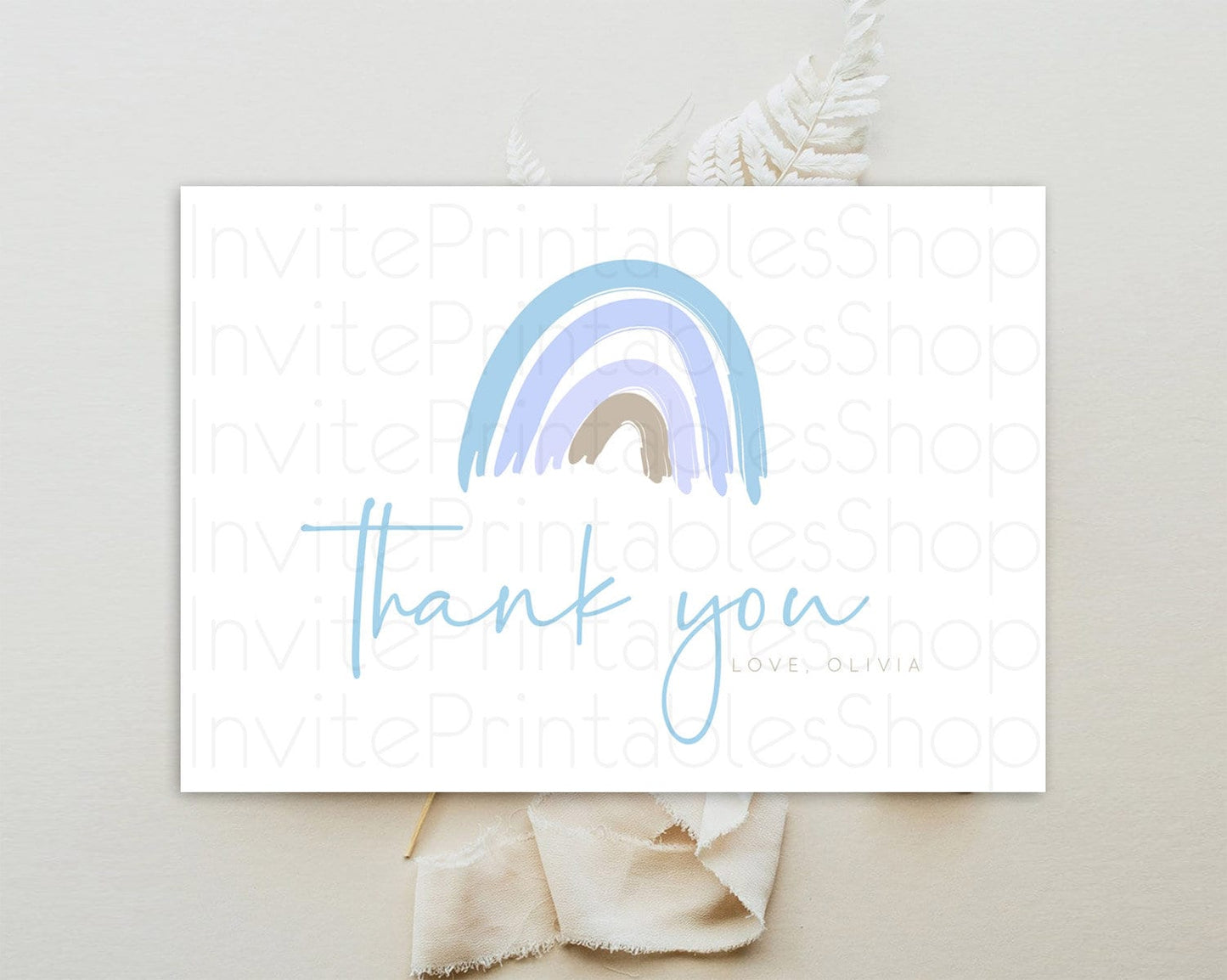 Pastel Rainbow Thank You Boho Rainbow Thank You Card Rainbow Birthday Thank You Cards Pastel Rainbow Teacher Thank You Card Template D10352