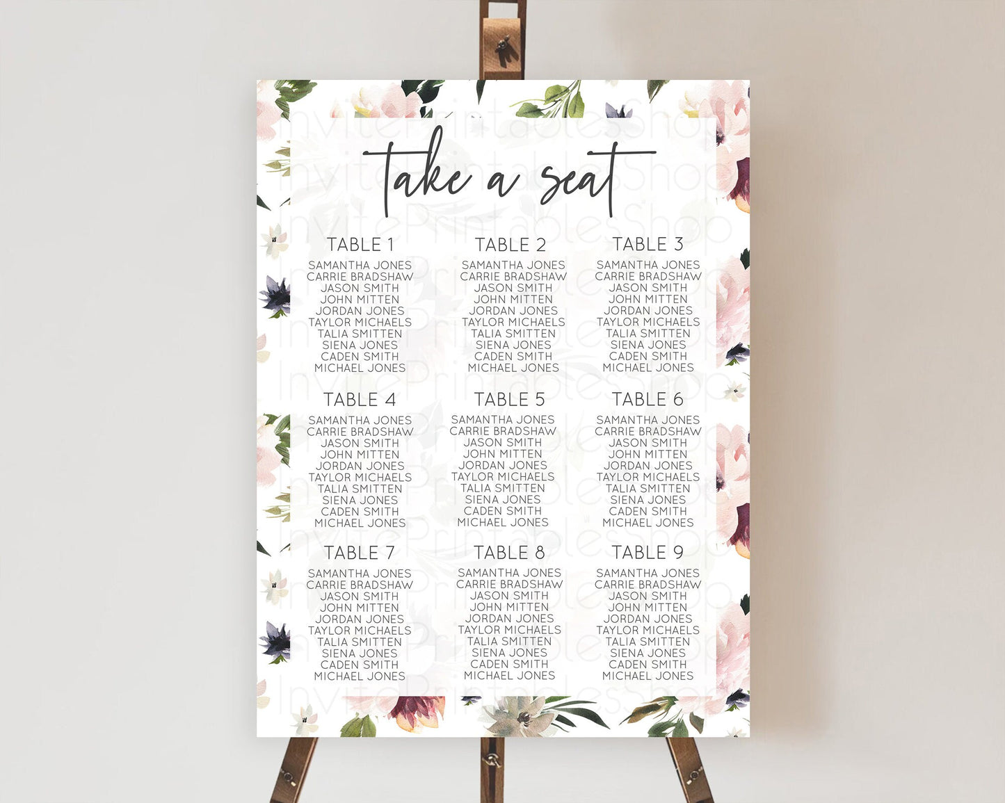 Secret Garden Seating Chart Wildflower Seating Chart Pastel Flowers Seating Chart Enchanted Garden Boho Floral Take A Seat Décor D10538