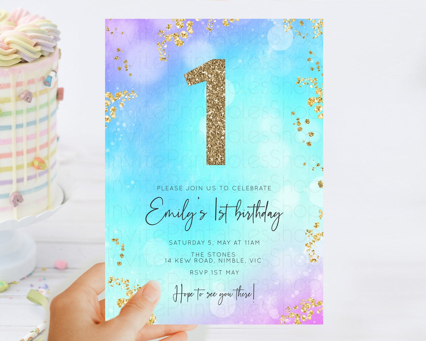 Mermaid Birthday Invitation Mermaid Invitation Rainbow Fish Under The Sea Colorful Pastel Mermaid Pool Party 2nd 1st First Birthday D10573