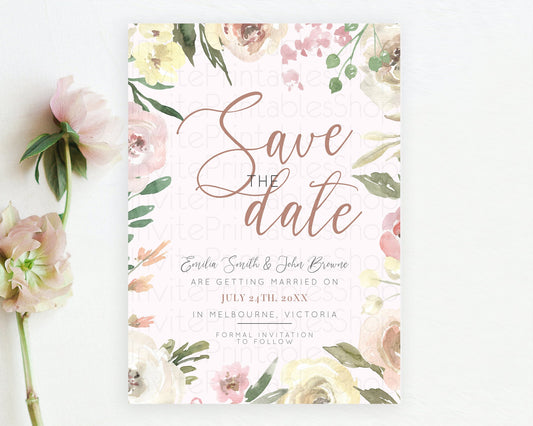 Editable Wildflower Save The Date Template Secret Garden Save The Date Paste