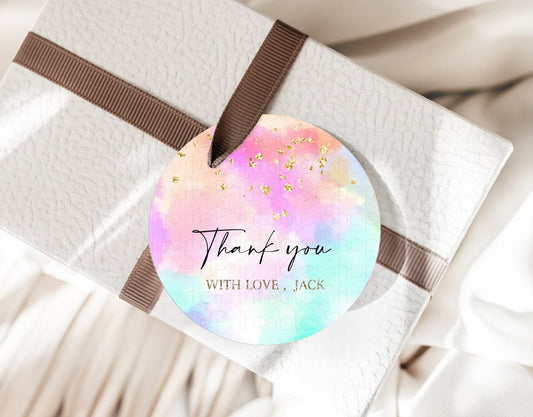 Editable Pastel Thank You Tags Rainbow Thank You Gift Tags Colorful Pastel F