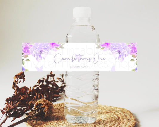 Wildflower Water Label Template Secret Garden Water Label Pastel Floral Garden Party Decor Boho Flowers Birthday Baby Shower Wedding D10719