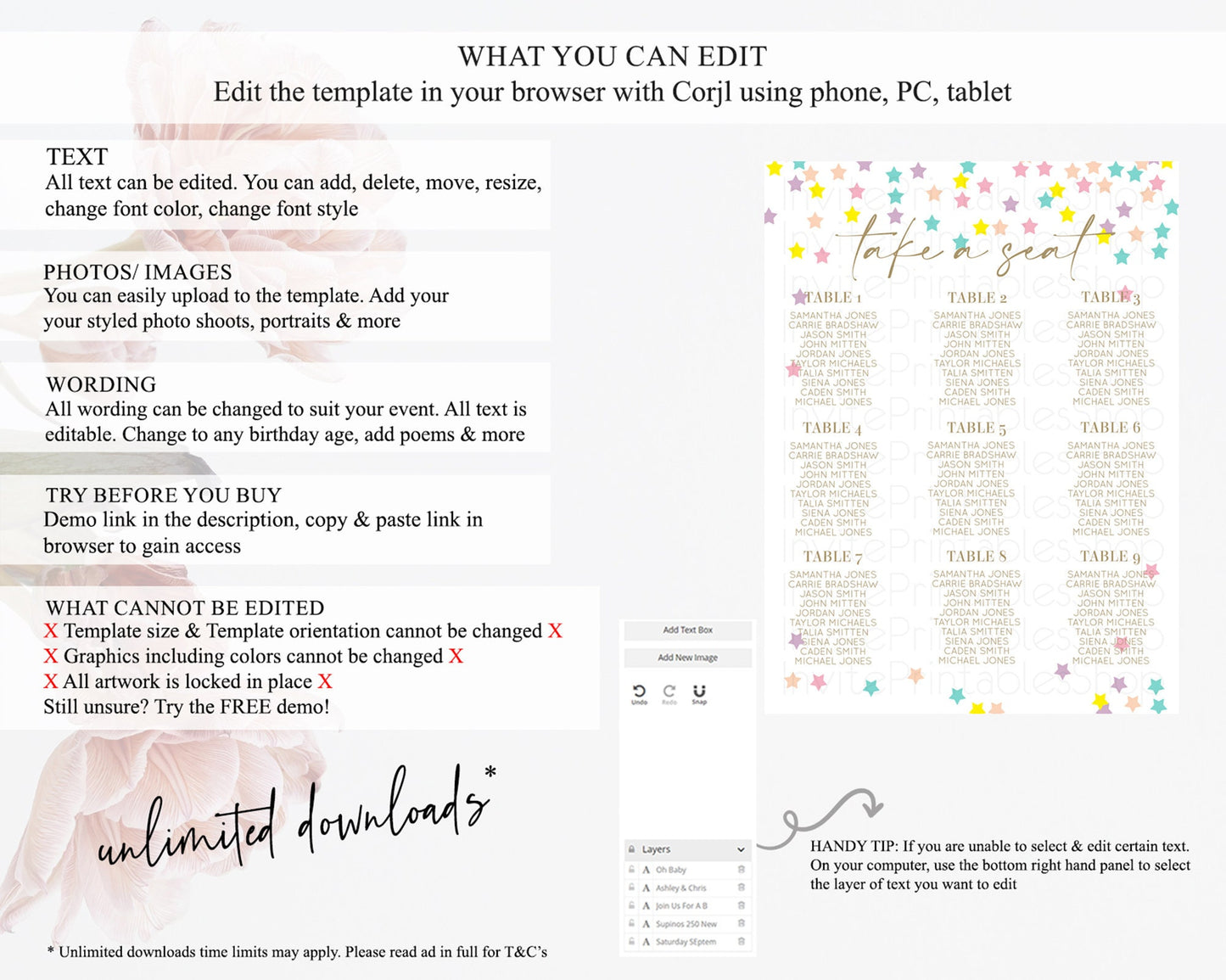 Star Seating Chart Pastel Stars Seating Chart Shooting Star Sprinkle Stars Rainbow Colorful Confetti Twinkle Little Star Decor D10601