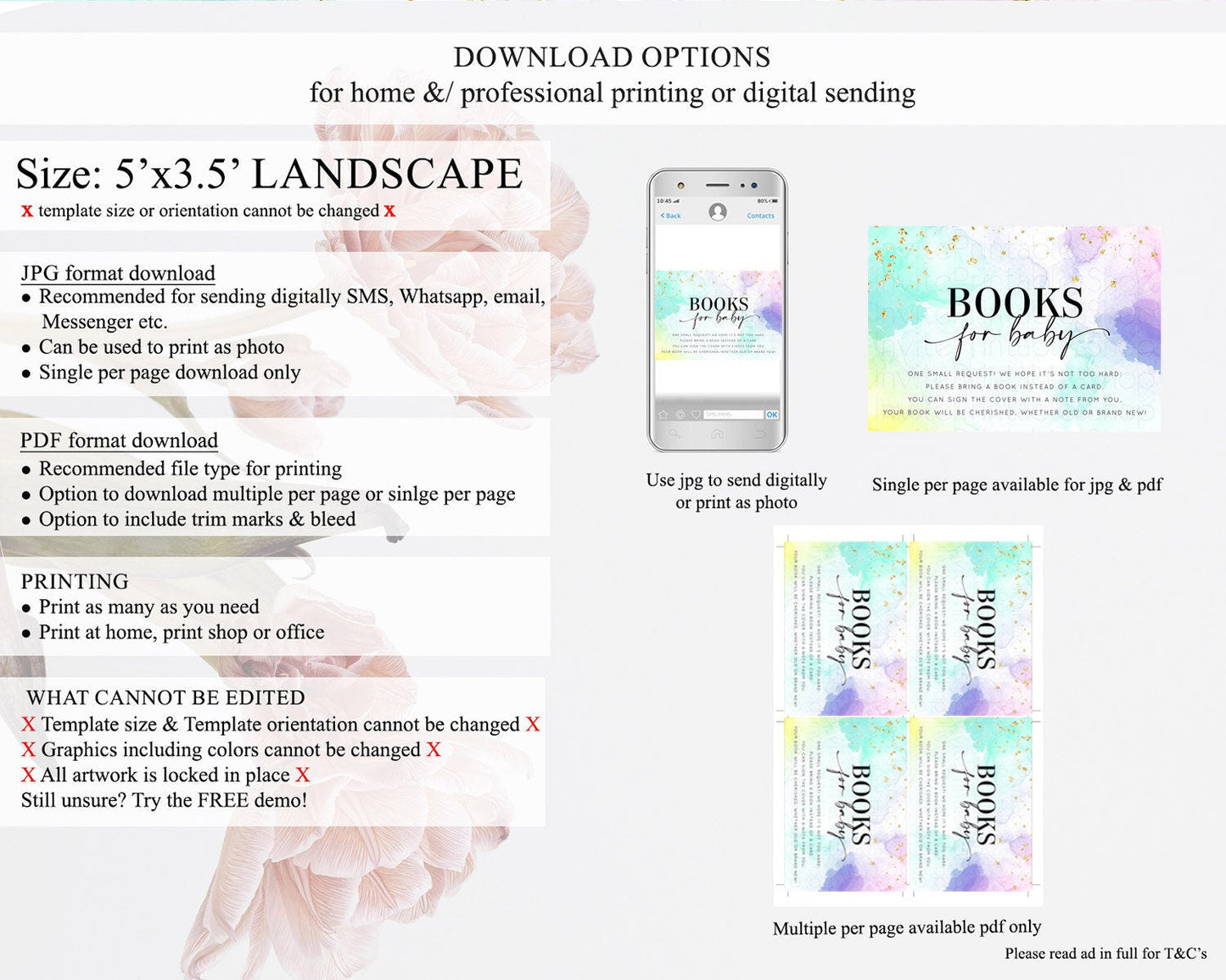 Pastel Books For Baby Card Pastel Rainbow Book Insert Colorful Ombre Watercolor Book Card Confetti Glitter Baby Book Poem Request D10157